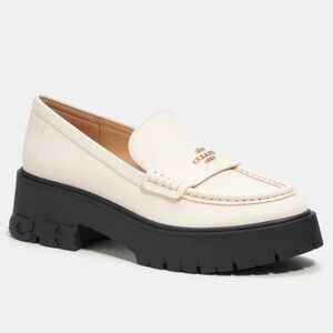 Coach Women's Chalk Leather Moccasins